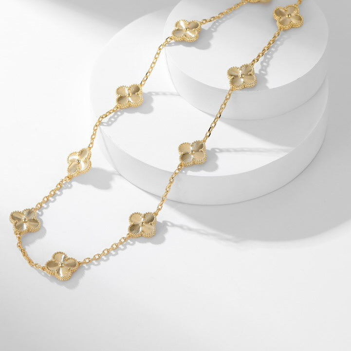 [Glitter Jewelry]CLOVER 10 MOTIFS LASER NECKLACE
