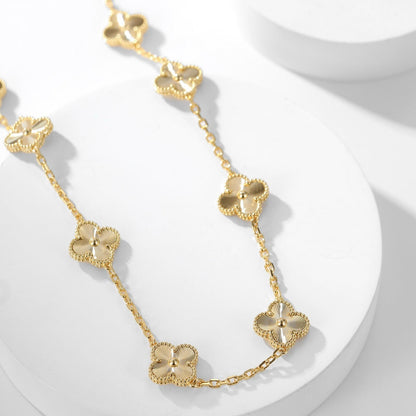 [Glitter Jewelry]CLOVER 10 MOTIFS LASER NECKLACE
