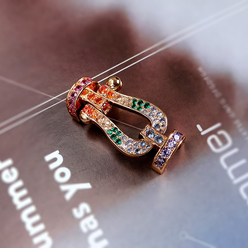 [Glitter Jewelry]FORCE LARGE HORSESHOE  COLORED DIAMOND BRACELET ROSE GOLD