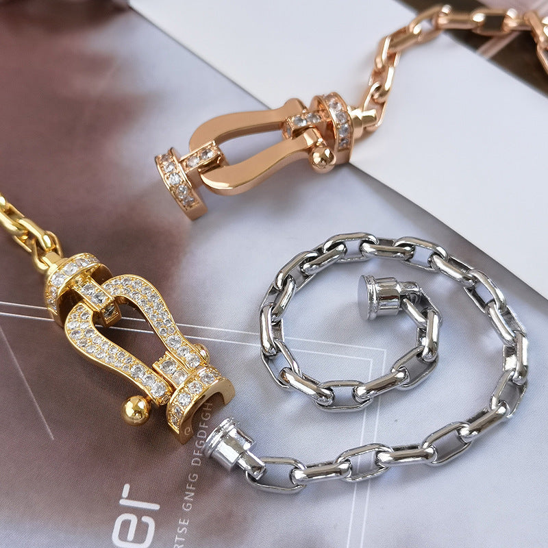 [Glitter Jewelry]FORCE LARGE HORSESHOE CLASP  METAL BRACELET