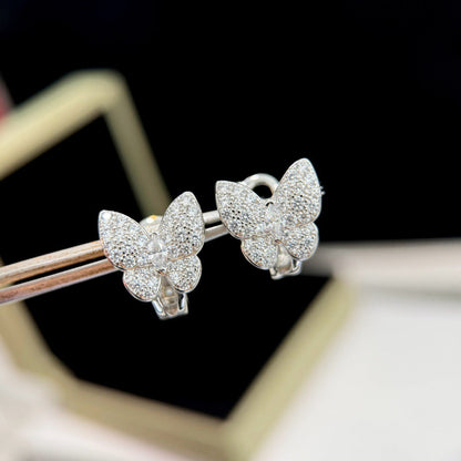 [Glitter Jewelry]BUTTERFLY ALL DIAMOND EARRINGS