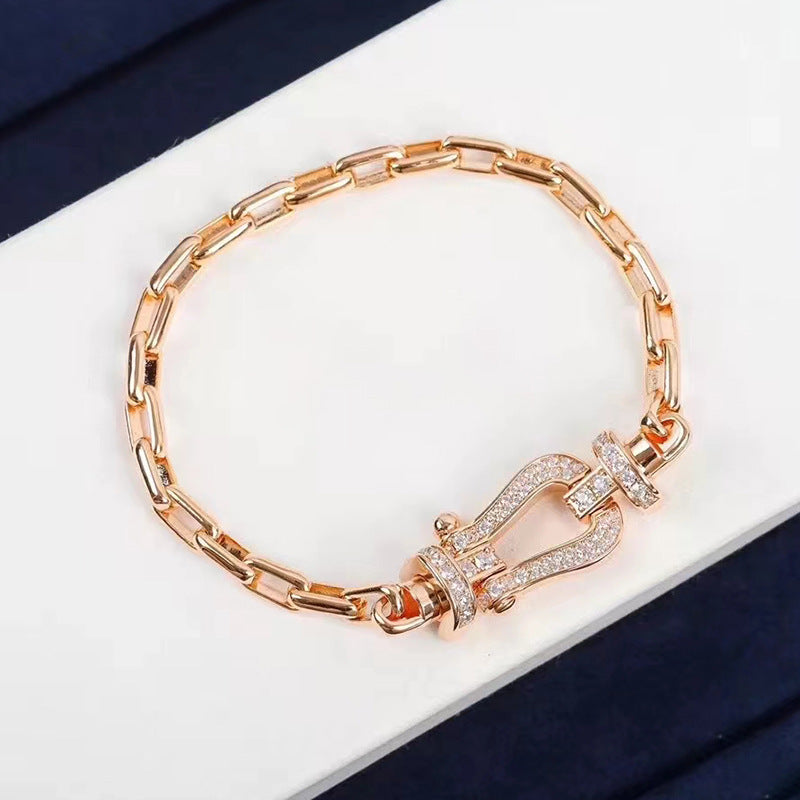 [Glitter Jewelry]FORCE LARGE HORSESHOE CLASP  METAL BRACELET