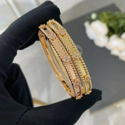 [グリッタージュエリー]クローバーブレスレット 4mmダイヤモンド