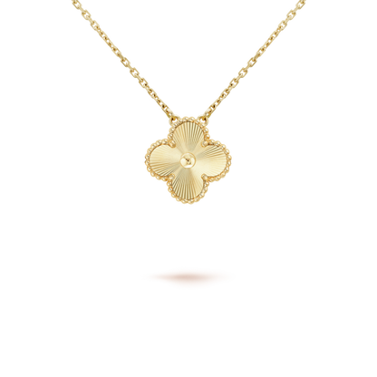 [Glitter Jewelry]CLOVER 15MM LASER NECKLACE