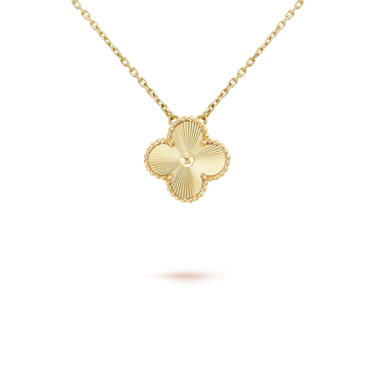 [Glitter Jewelry]CLOVER 15MM LASER NECKLACE