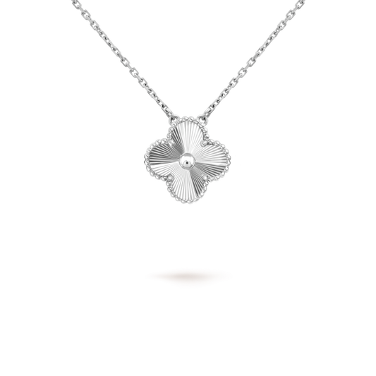 [Glitter Jewelry]CLOVER 15MM LASER NECKLACE SILVER