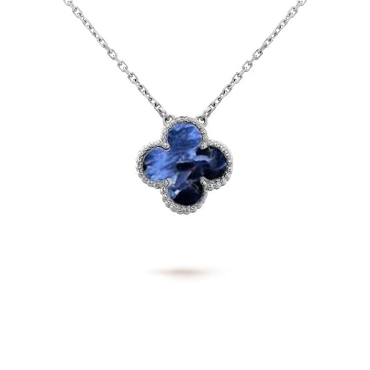 [Glitter Jewelry]CLOVER 15MM PIETERSITE NECKLACE SILVER