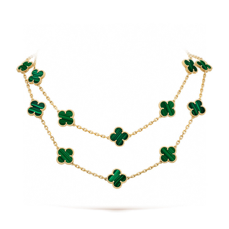 [Glitter Jewelry]CLOVER 20 MOTIFS MALACHITE GOLD