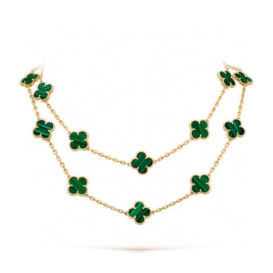 [Glitter Jewelry]CLOVER 20 MOTIFS MALACHITE GOLD
