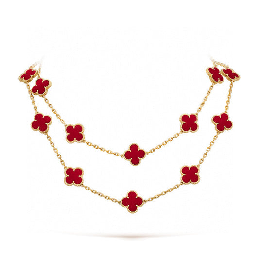 [Glitter Jewelry]CLOVER 20 MOTIFS CARNELIAN NECKLACE