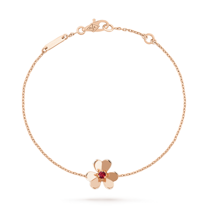 [Glitter Jewelry]FRIVOLE GOLD FLOWER PINK MALACHITE BRACELET