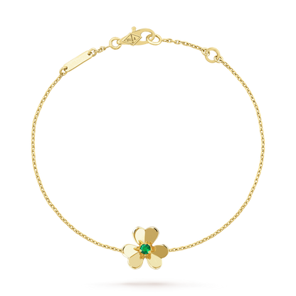 [Glitter Jewelry]FRIVOLE GOLD FLOWER PINK MALACHITE BRACELET