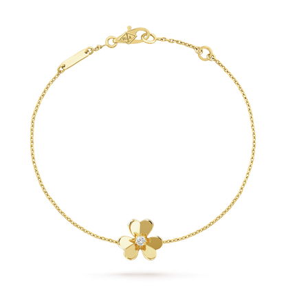 [Glitter Jewelry]FRIVOLE GOLD FLOWER PINK MALACHITE BRACELET
