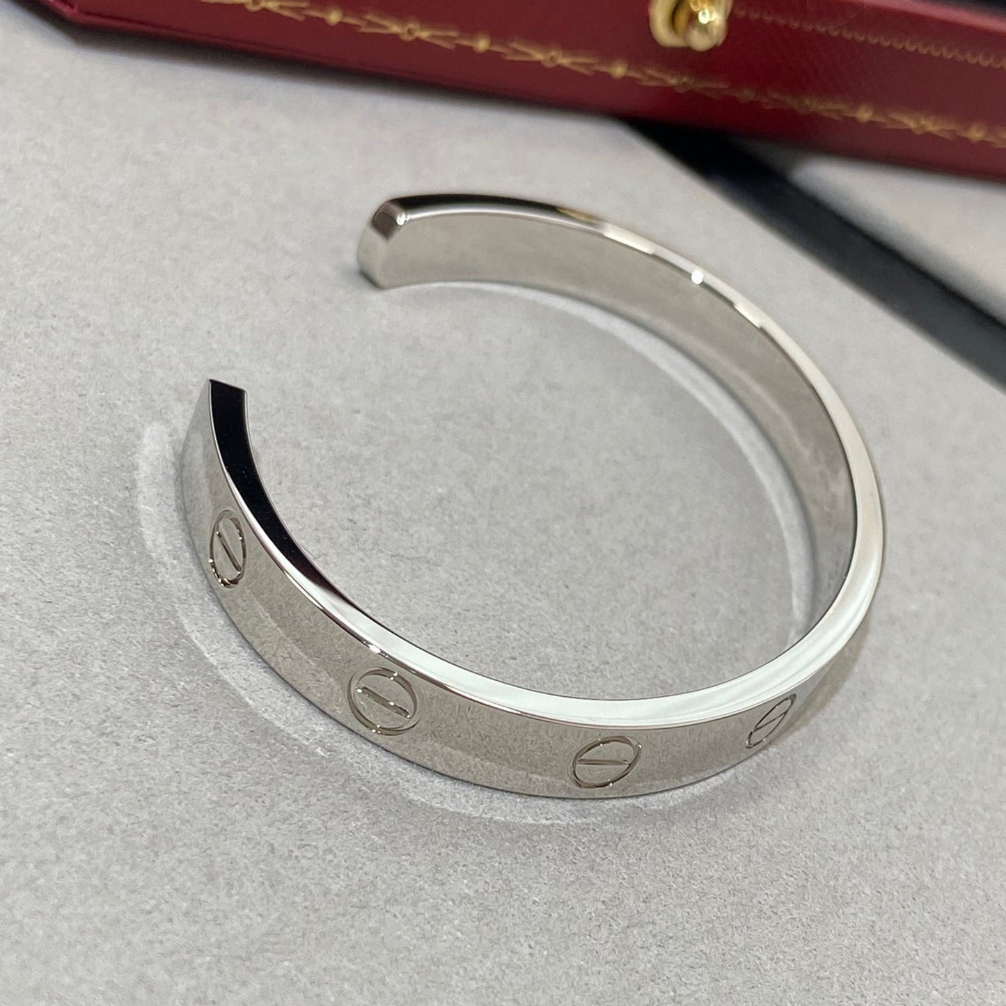 [Glitter Jewelry]LOVE BRACELET 6.1MM 1 DIAMOND OPEN CUFF