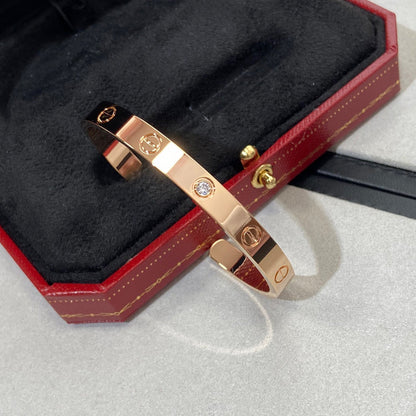 [Glitter Jewelry]LOVE BRACELET 6.1MM 1 DIAMOND OPEN CUFF