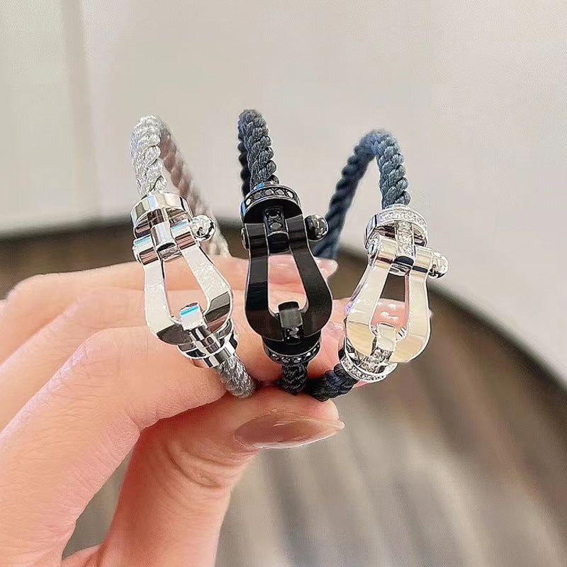 [Glitter Jewelry]FORCE LARGE HORSESHOE NO DIAMOND BRACELET SILVER