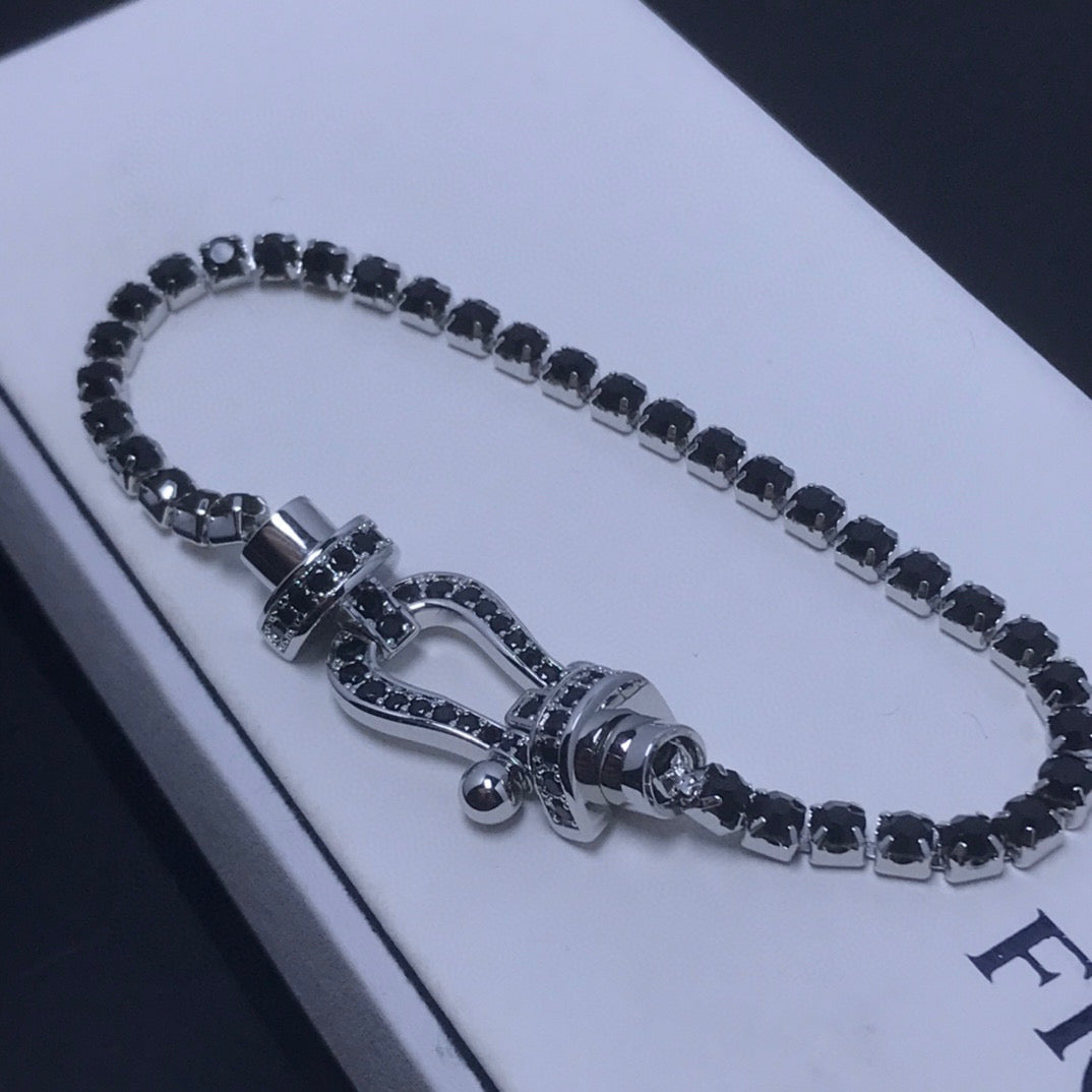 [Glitter Jewelry]FORCE  LARGE HORSESHOE FULL DIAMOND TENNIS BRACELET