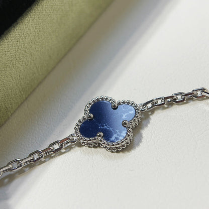 [Glitter Jewelry]CLOVER 5 MOTIF PIETERSITE SILVER BRACELET