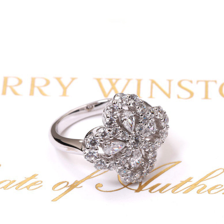 [Glitter Jewelry]LOOP RING FULL MOTIF DIAMOND 16MM SILVE