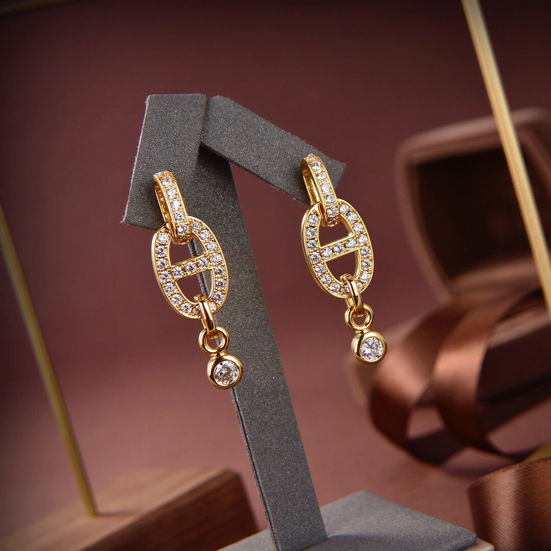 [Glitter Jewelry]HM CHAINE DIAMOND EARRINGS