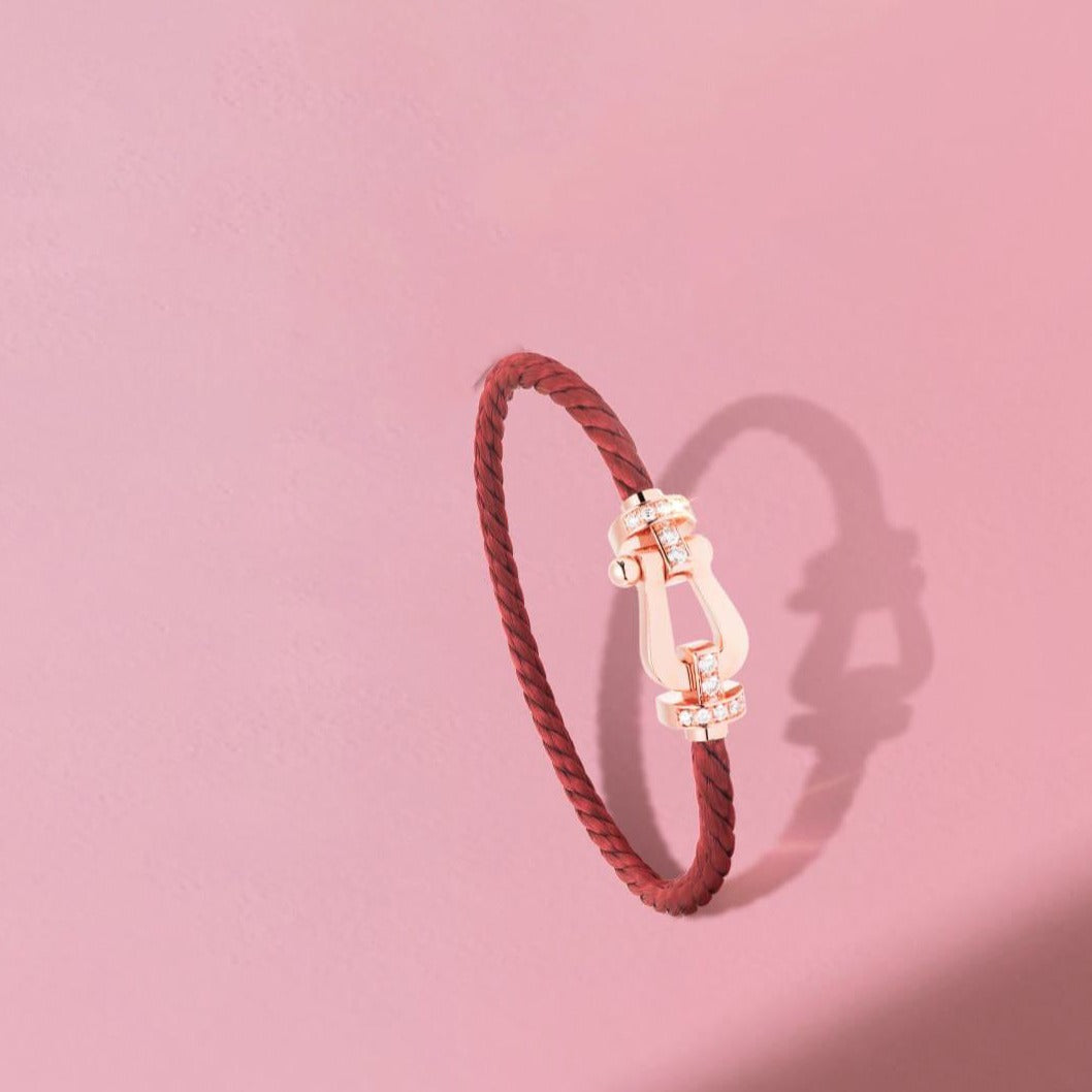 [Glitter Jewelry]FORCE 10 HALF DIAMOND PINK GOLD RED CORDERI LARGE AND MEDIUM MODEL