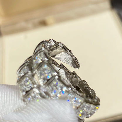 [Glitter Jewelry]SERPENTI DOUBLE RING SILVER DIAMOND PAVED