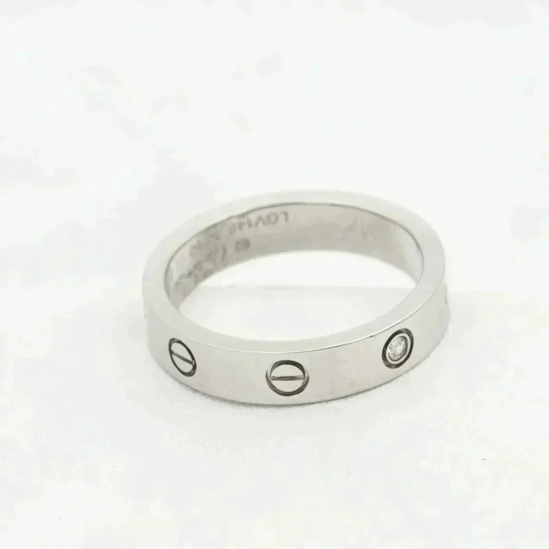 [Glitter Jewelry]LOVE RING 4MM 1 DIAMOND SILVER