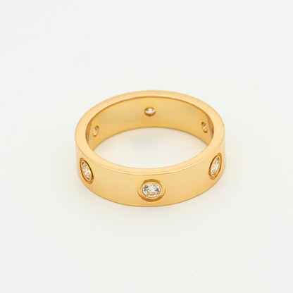 [Glitter Jewelry]LOVE RING 5.5MM 6 DIAMONDS PINK GOLD