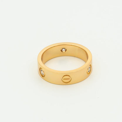[Glitter Jewelry]LOVE RING 5.5MM 3 DIAMONDS PINK GOLD
