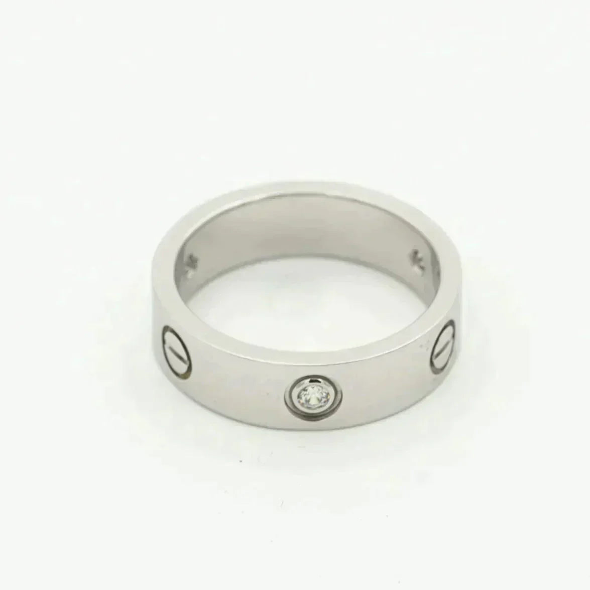 [Glitter Jewelry]LOVE RING 5.5MM 3 DIAMONDS SILVER