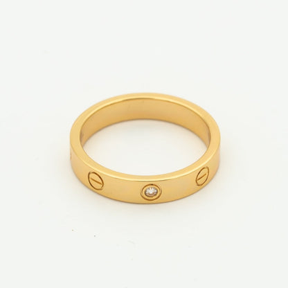 [Glitter Jewelry]LOVE RING 4MM 1 DIAMOND PINK GOLD