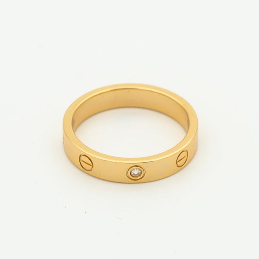 [Glitter Jewelry]LOVE RING 4MM 1 DIAMOND PINK GOLD