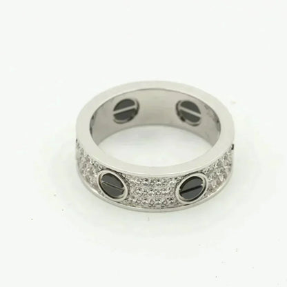 [Glitter Jewelry]LOVE RING 5.5MM DIAMONDS PAVED CERAMIC