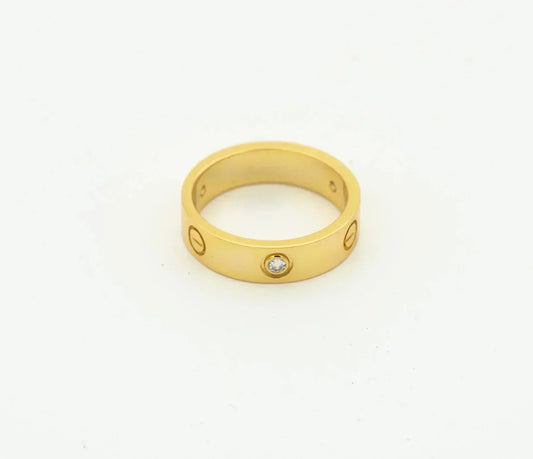 [Glitter Jewelry]LOVE RING 4MM 1 DIAMOND GOLD