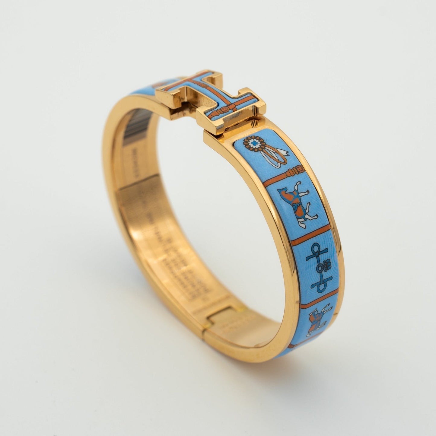 [Glitter Jewelry]H PINK GOLD BRACELET BLUE CERAMIC