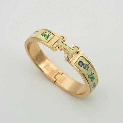 [Glitter Jewelry]H PINK GOLD BRACELET CREAM CERAMIC