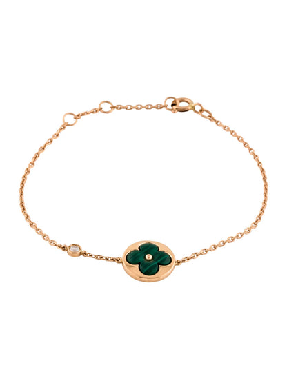 [Glitter Jewelry]SUN MALACHITE 1 DIAMOND PINK GOLD BRACELET