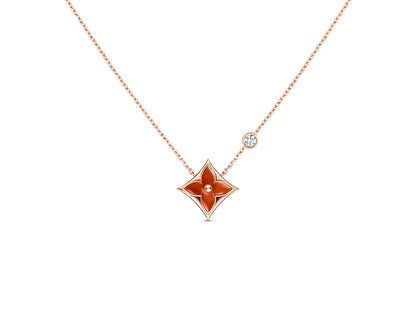 [Glitter Jewelry]STAR NECKLACE PINK GOLD 1 DIAMOND