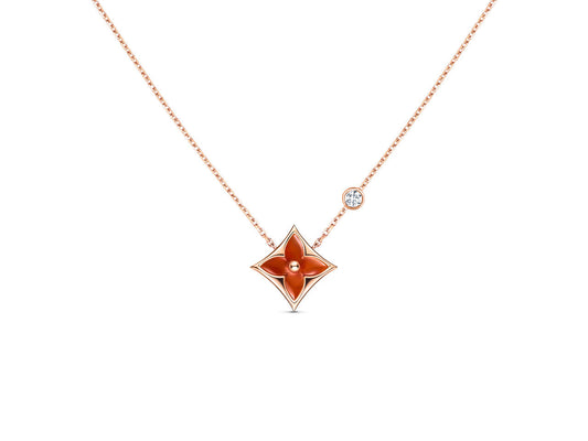[Glitter Jewelry]STAR NECKLACE PINK GOLD 1 DIAMOND