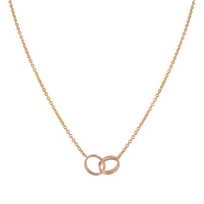 [Glitter Jewelry]LOVE NECKLACE DOUBLE RING PINK GOLD