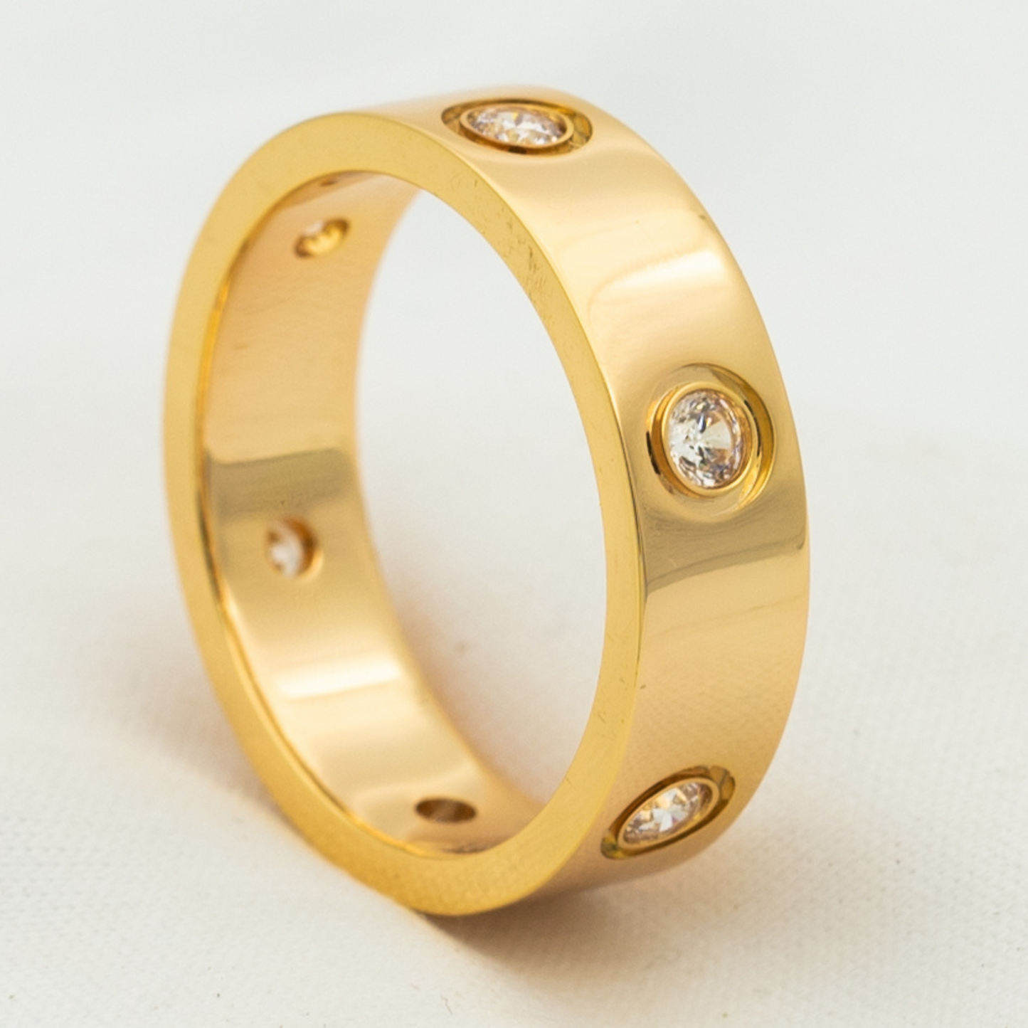 [Glitter Jewelry]LOVE RING 5.5MM 6 DIAMONDS PINK GOLD