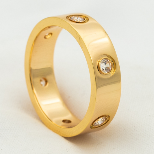 [Glitter Jewelry]LOVE RING 5.5MM 6 DIAMONDS PINK GOLD