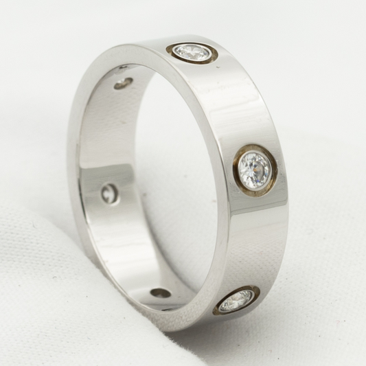 [Glitter Jewelry]LOVE RING 5.5MM 6 DIAMONDS SILVER