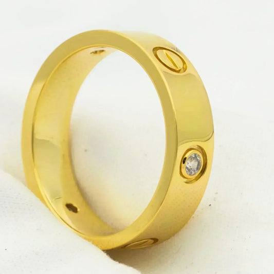 [Glitter Jewelry]LOVE RING 5.5MM 3 DIAMONDS GOLD