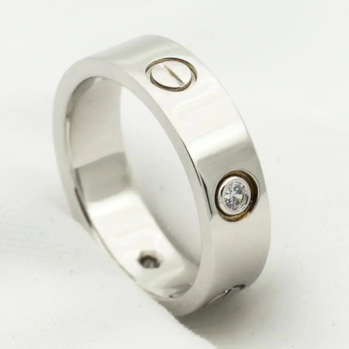 [Glitter Jewelry]LOVE RING 5.5MM 3 DIAMONDS SILVER