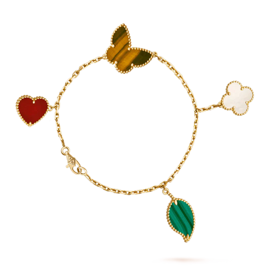 [Glitter Jewelry]LUCKY SPRING 5 MOTIF GOLD BRACELET