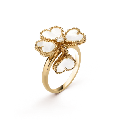 [Glitter Jewelry]SWEET CLOVER WHITE MOP RING