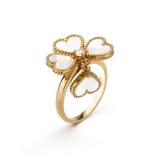 [Glitter Jewelry]SWEET CLOVER WHITE MOP RING