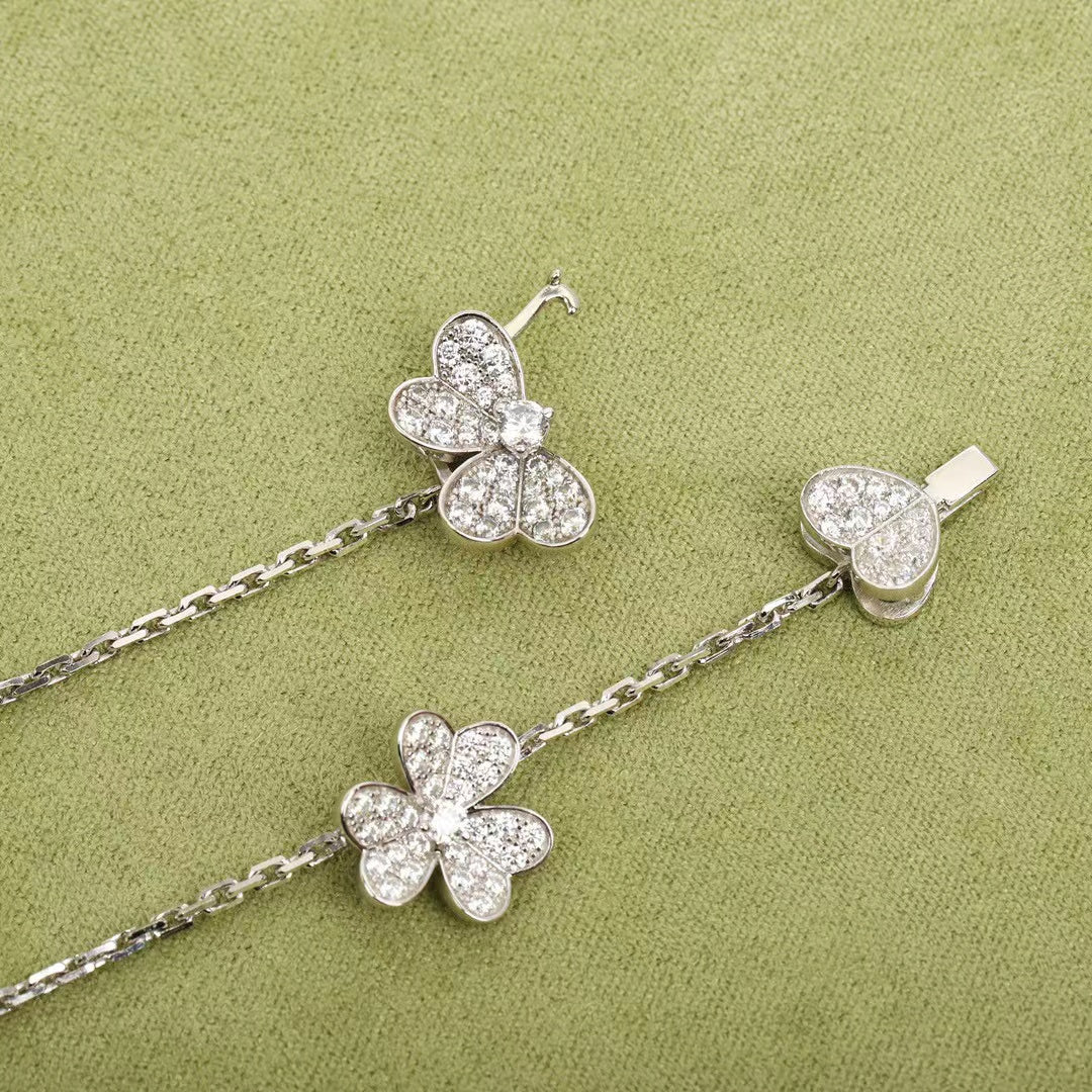 [Glitter Jewelry]FRIVOLE SILVER 9 FLOWERS NECKLACE
