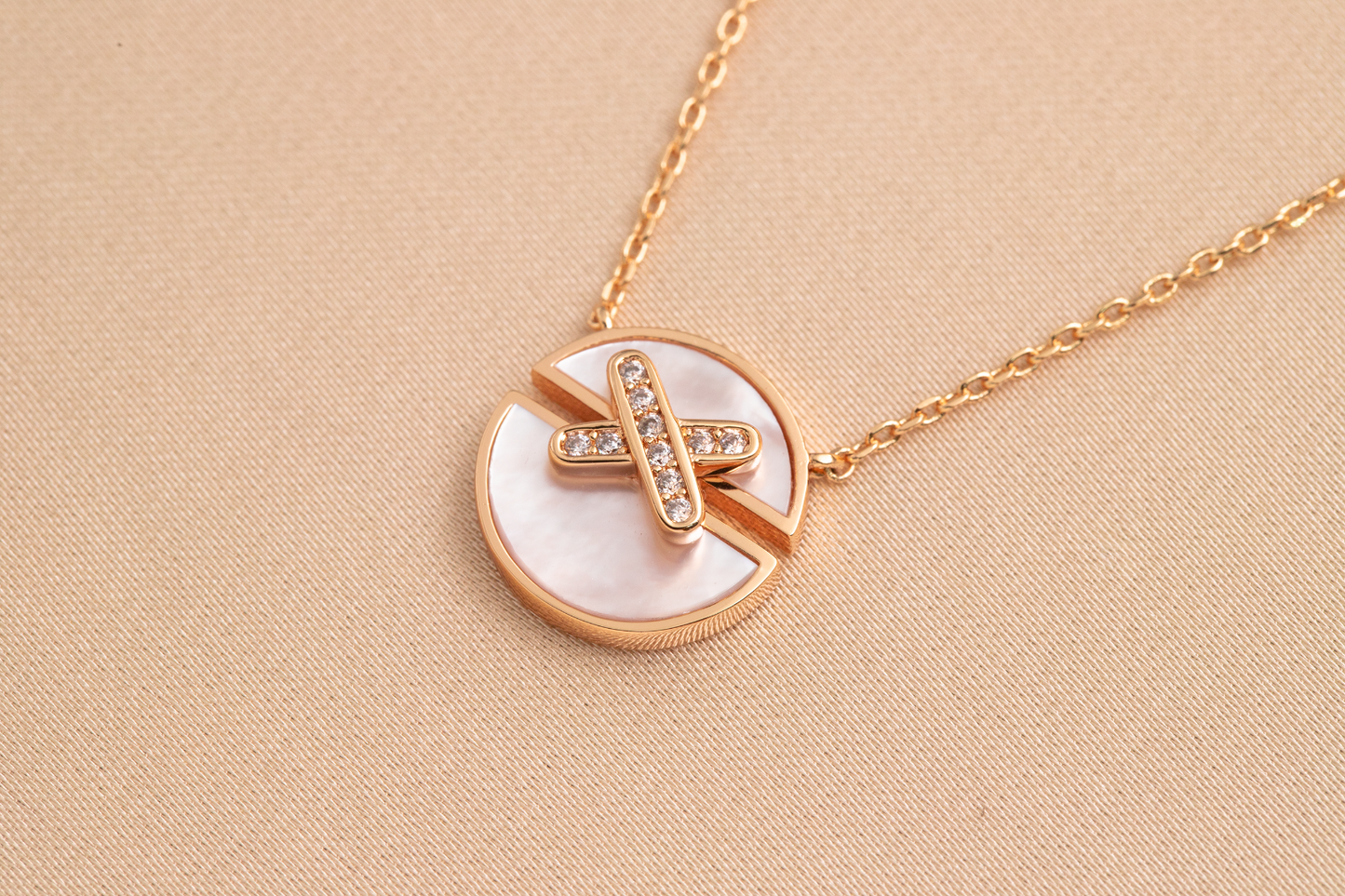 [Glitter Jewelry]JEUX DE PINK GOLD DIAMOND NECKLACE
